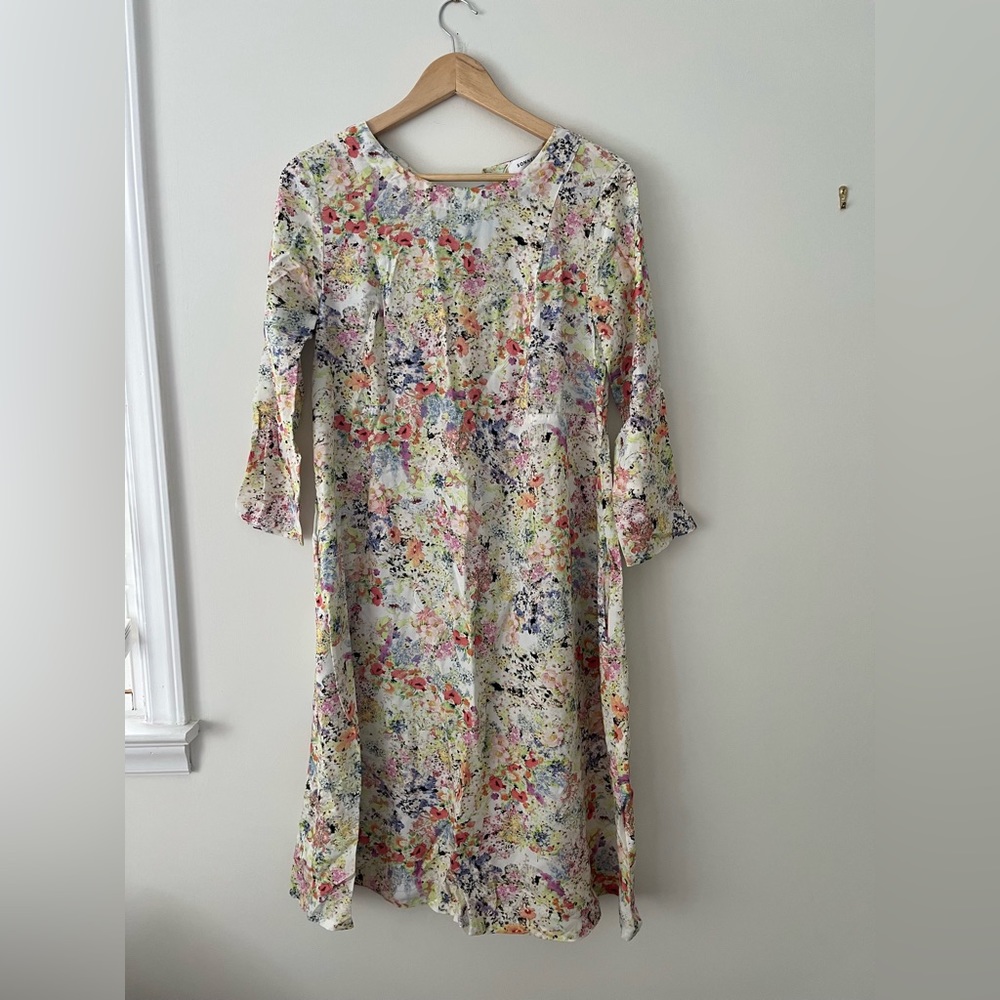 Sonnet James Poppy Dress Large Watercolor Floral with Pockets